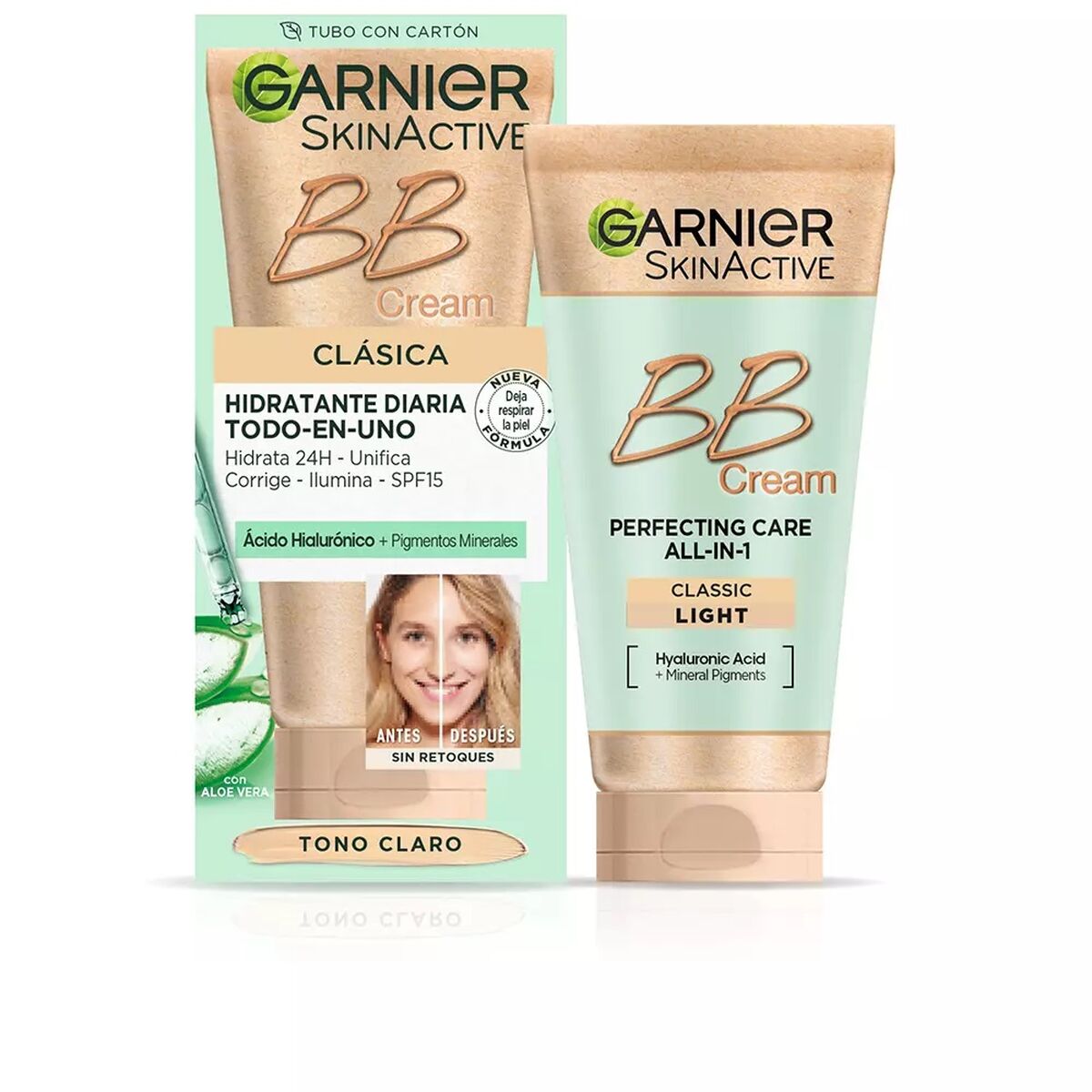 Feuchtigkeitscreme mit Farbe Garnier Light Heller Ton Klar Spf 15 50 m