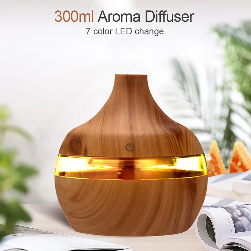 Premium Bambus Aroma Diffuser 300ml · 7-Farben-LED – LuxeStyle