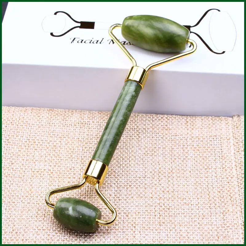 Jade Roller Gua Sha Set Rosenquarz Naturstein