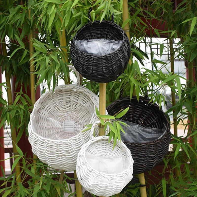 Rattan-Wandvase Boho