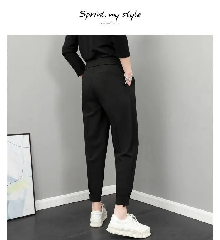 Herren Stoffhose plissiert · High-Waist, leicht (Frühling/Sommer)