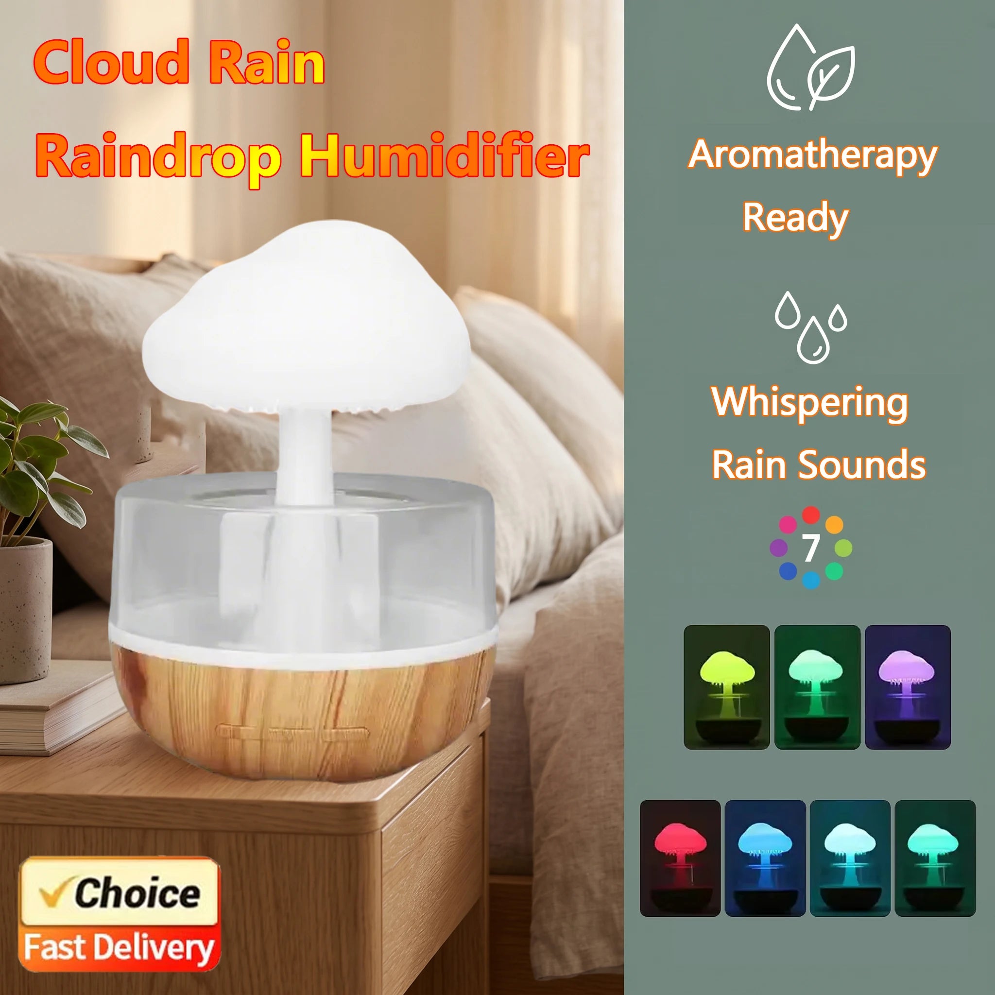 Regenwolken-Diffuser · Aroma & sanfter Regen-Sound – LuxeStyle
