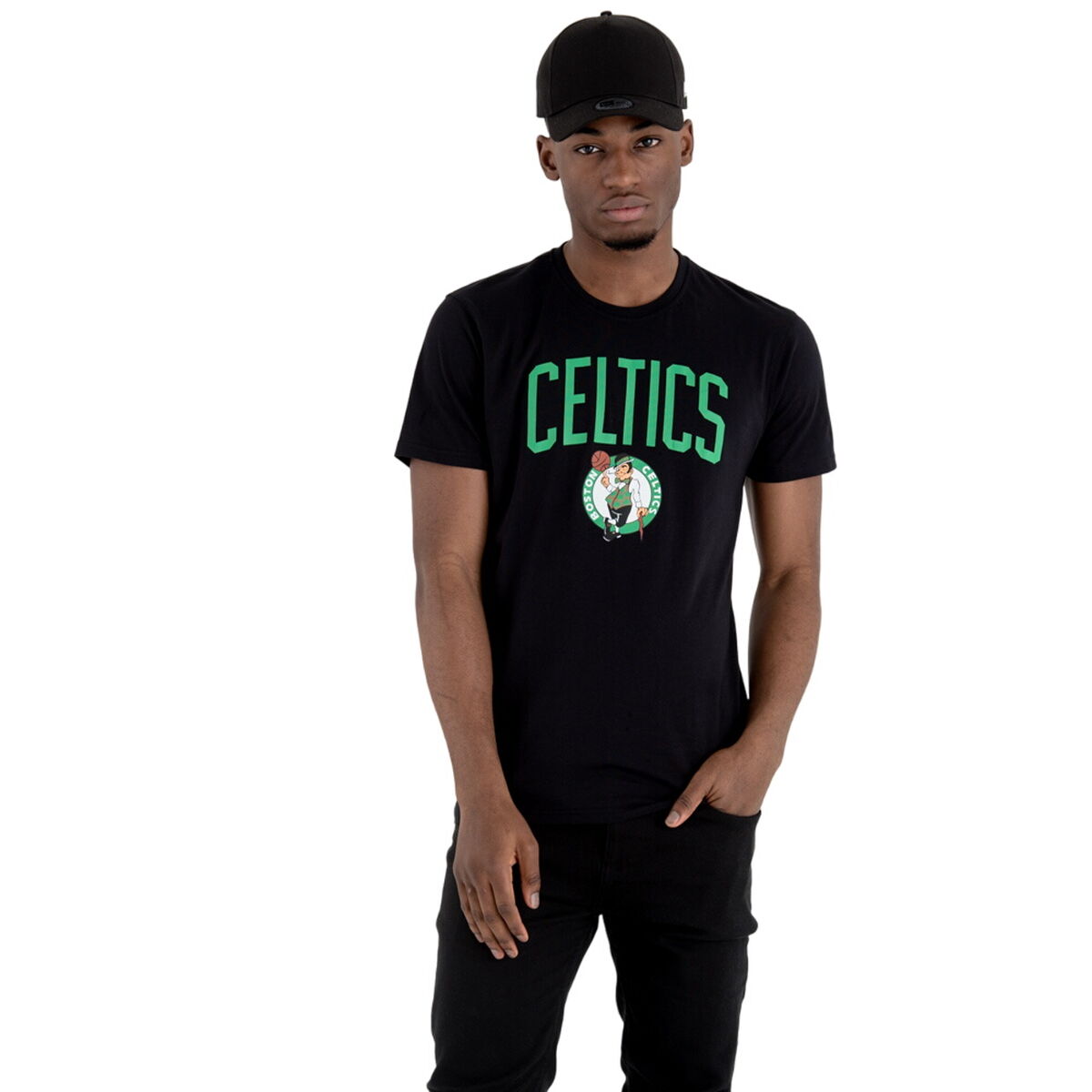 Kurzärmliges Sport T-Shirt New Era NOS NBA BOSCEL 60505459 Schwarz
