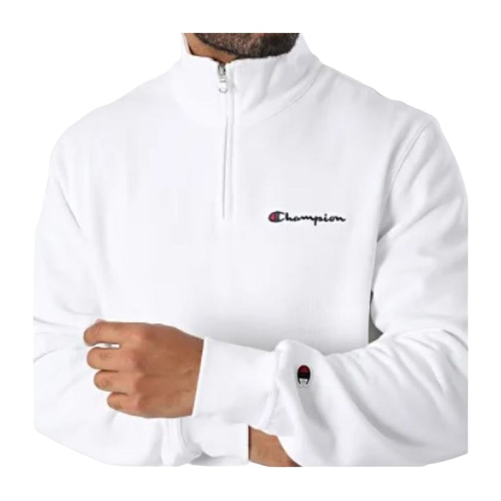Herren Sweater ohne Kapuze Champion HALF ZIP SWEATSHIRT 220263 WHT Weiß – LuxeStyle Schweiz