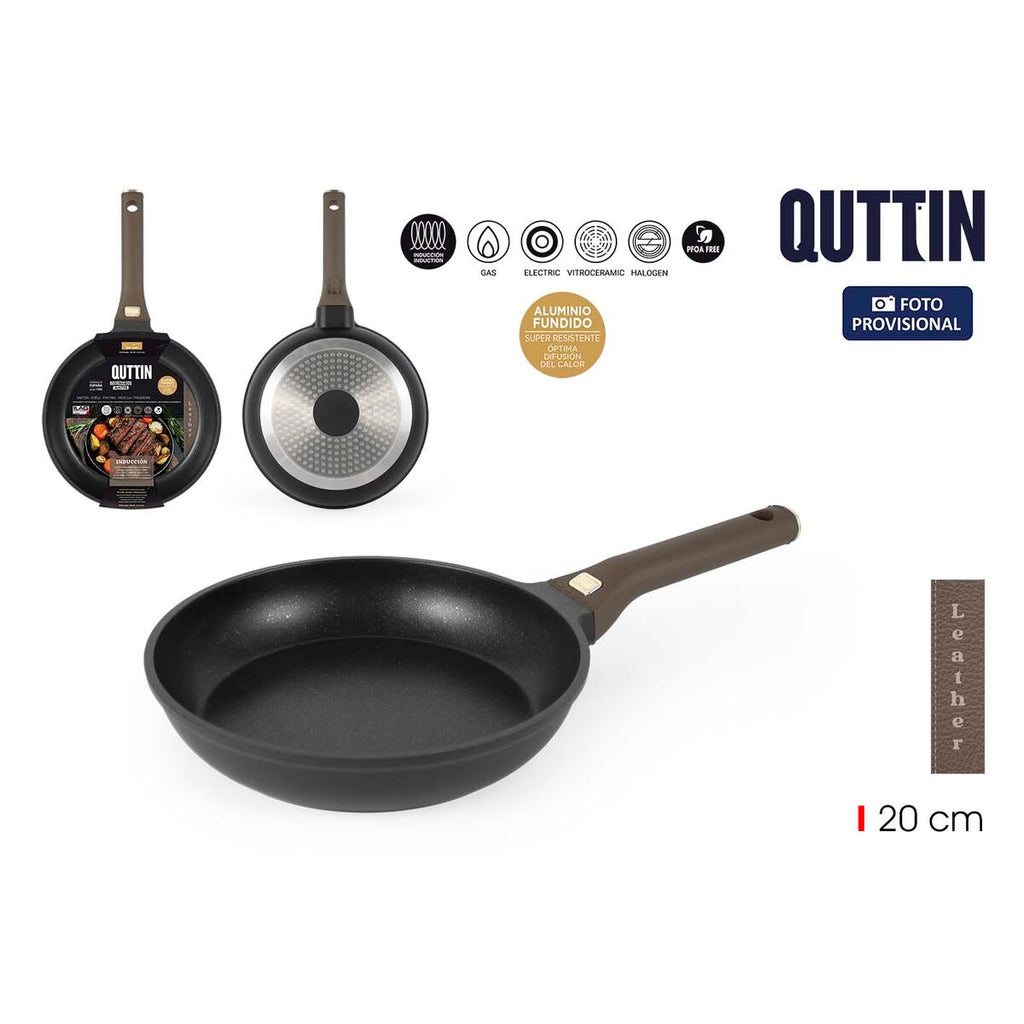Pfanne Quttin LEATHER Braun Schwarz Aluminium Ø 20 cm (6 Stück)
