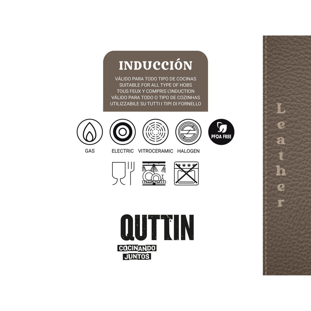 Pfanne Quttin LEATHER Braun Schwarz Aluminium Ø 20 cm (6 Stück)