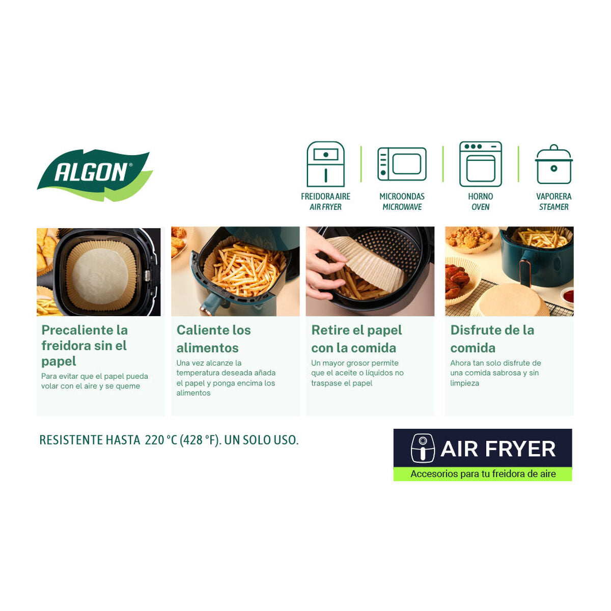 Papier für Heißluftfritteuse Algon Ø 20 cm Braun 30 Stücke (24 Stück)