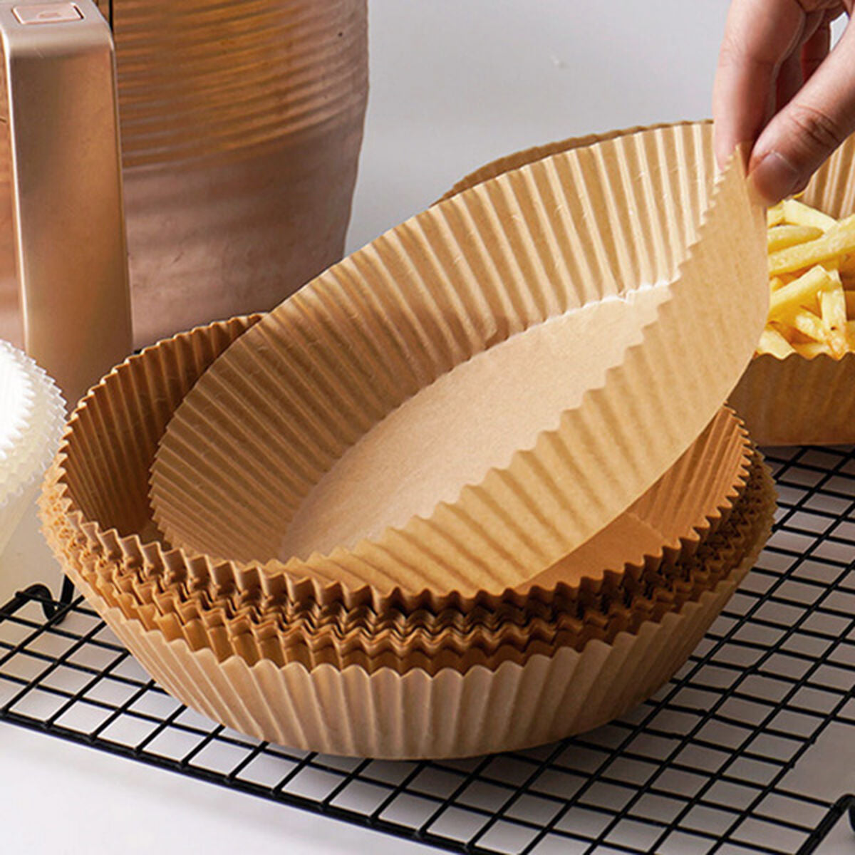 Papier für Heißluftfritteuse Algon Ø 20 cm Braun 30 Stücke (24 Stück)