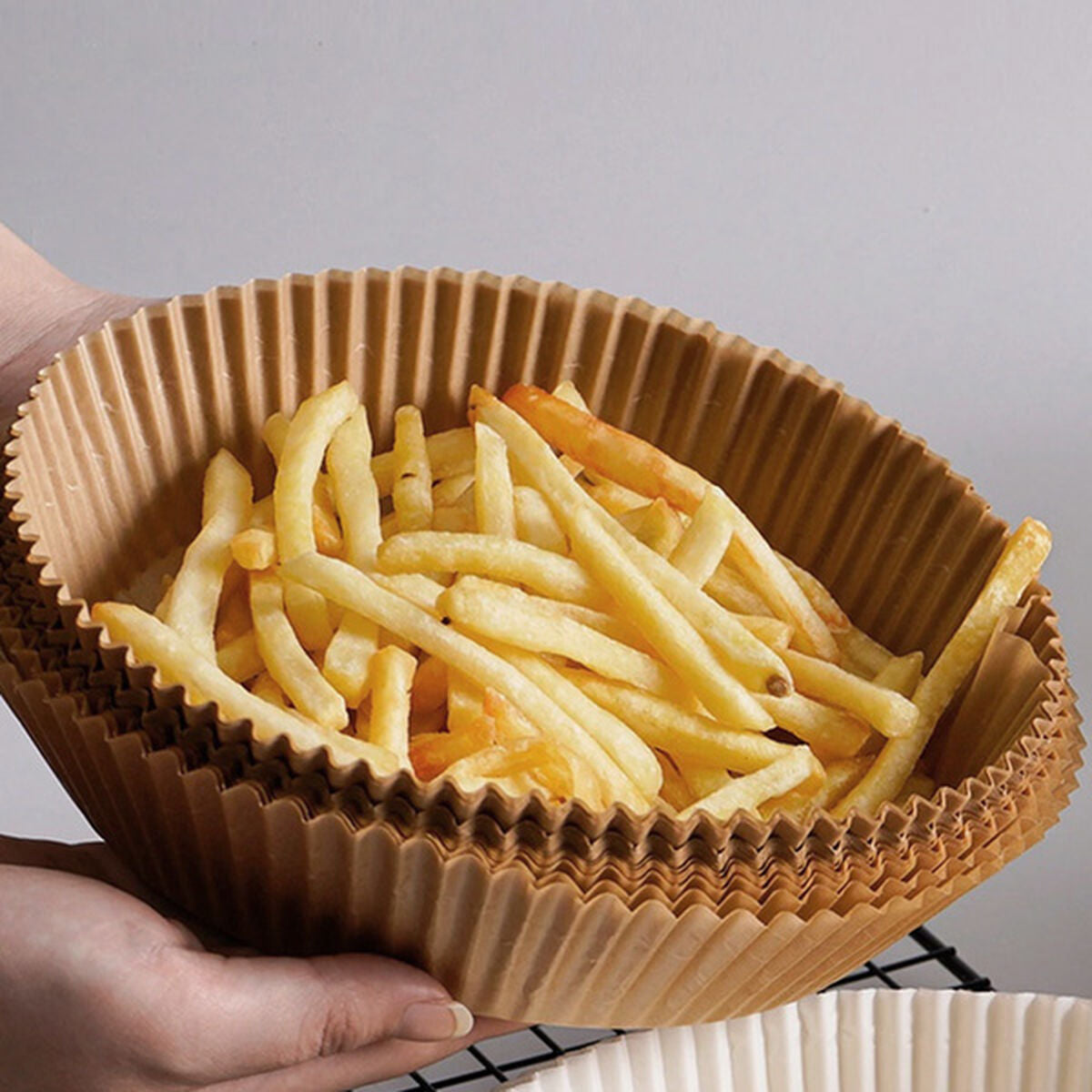 Papier für Heißluftfritteuse Algon Ø 20 cm Braun 30 Stücke (24 Stück)