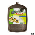 Backform Pyrex Asimetria rechteckig Schwarz Metall 33 x 25 cm (6 Stück