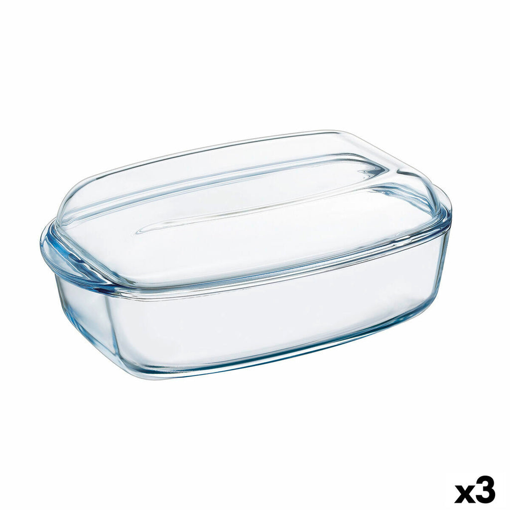 Kochschüssel Pyrex Classic mit Deckel 4,5 L 38 x 22 x 11 cm Durchsicht