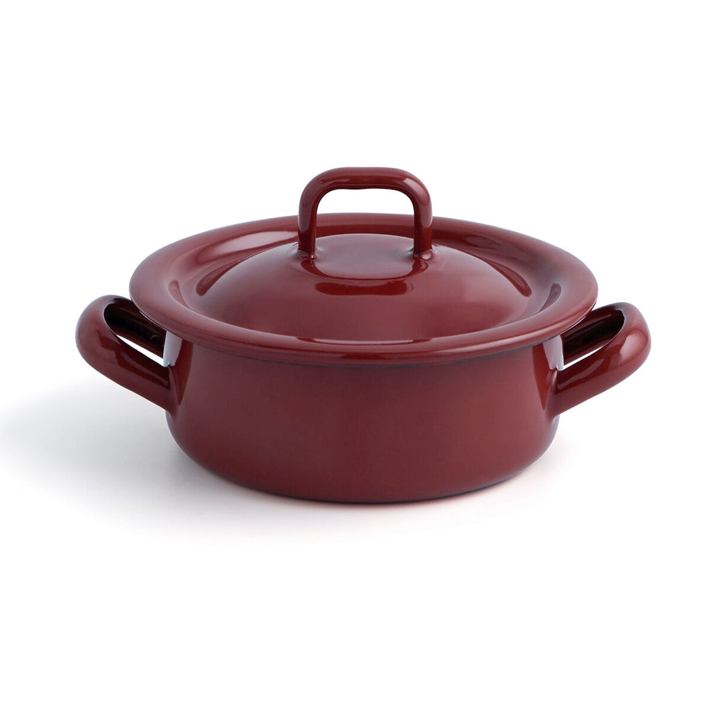 Topf mit Deckel Quid Clasico Esmalte Braun Ø 10 cm (12 Stück)