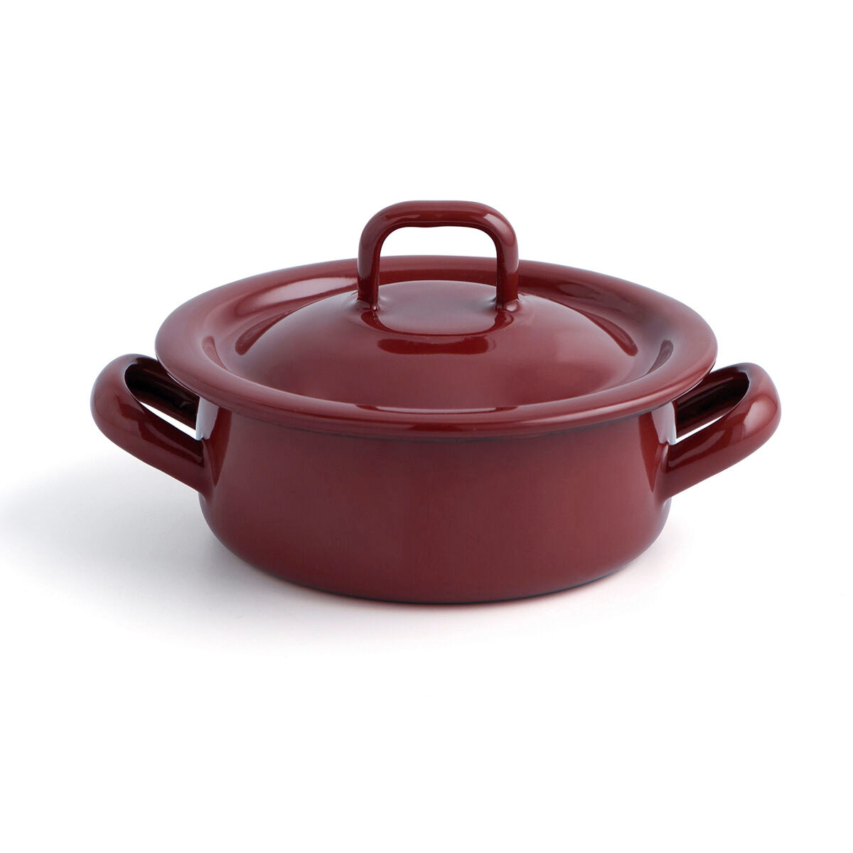 Topf mit Deckel Quid Clasico Esmalte Braun Ø 10 cm (12 Stück)