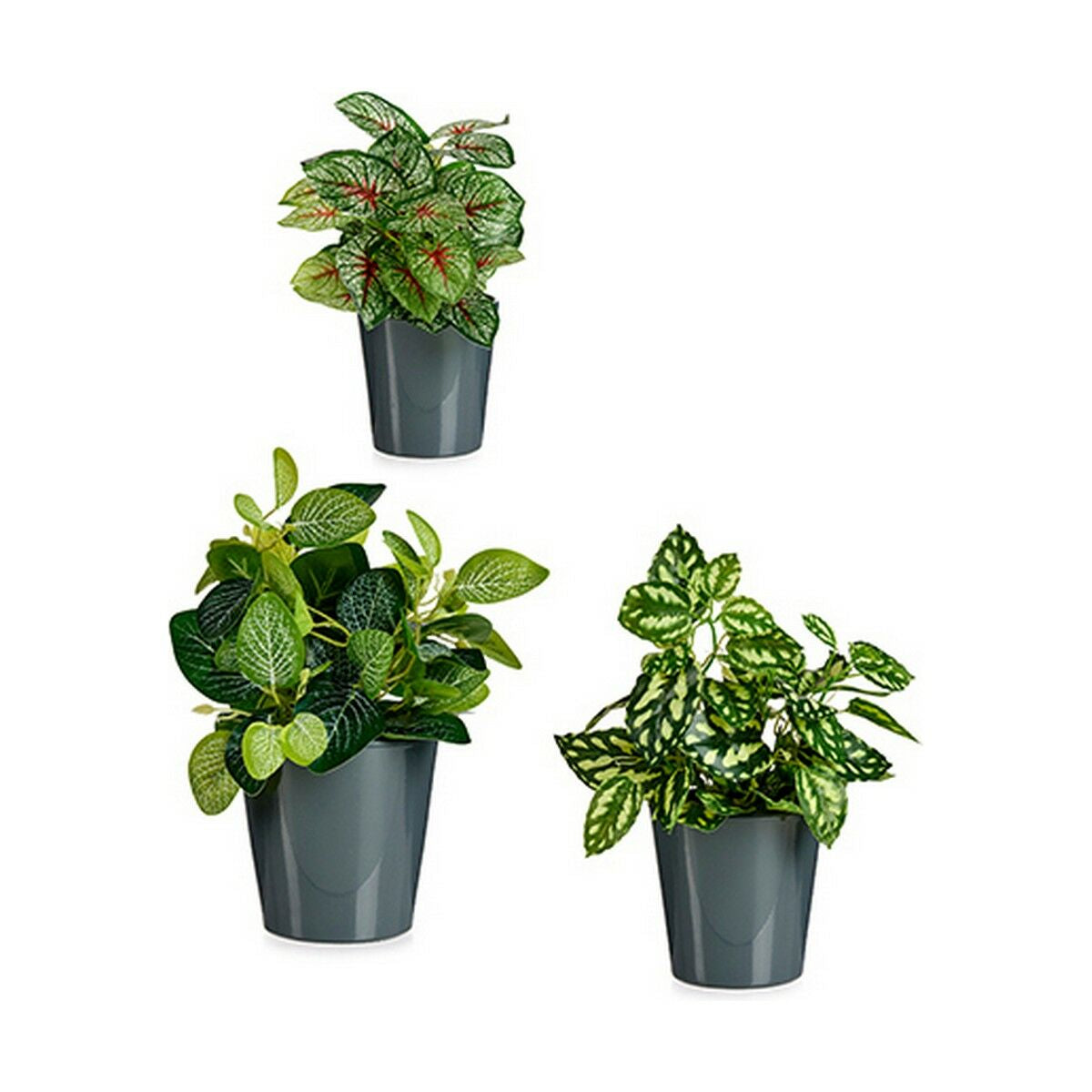 Blumentopfset Ibergarden Anthrazit Lehm 16,5 x 16 x 16,5 cm (6 Stück)
