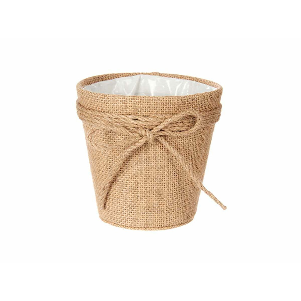 Blumentopf Ibergarden Braun Stoff Schnur Kunststoff Schleife 14 x 12,5
