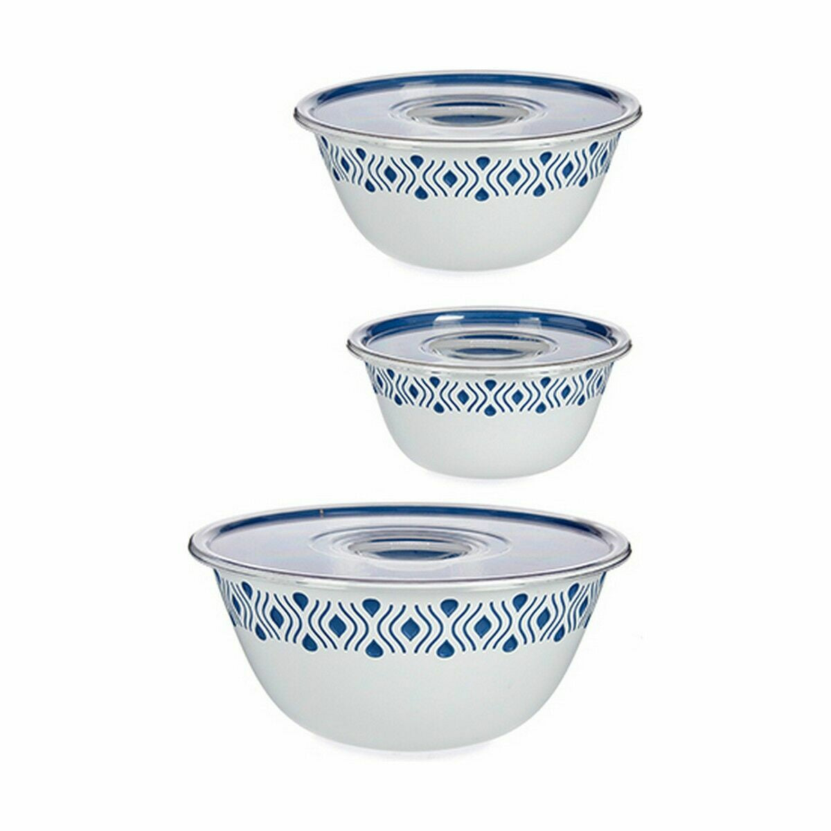 Lebensmittelbehälter Stefanplast Tosca Blau Kunststoff 29,5 x 13 x 29,5 cm mit Deckel 4 Stück