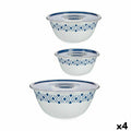 Lebensmittelbehälter Stefanplast Tosca Blau Kunststoff 29,5 x 13 x 29,5 cm mit Deckel 4 Stück