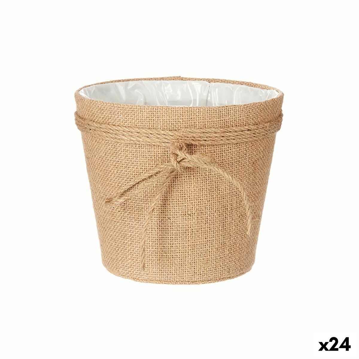 Blumentopf Ibergarden Braun Stoff Schleife 19,5 x 17,5 x 19,5 cm 19 x