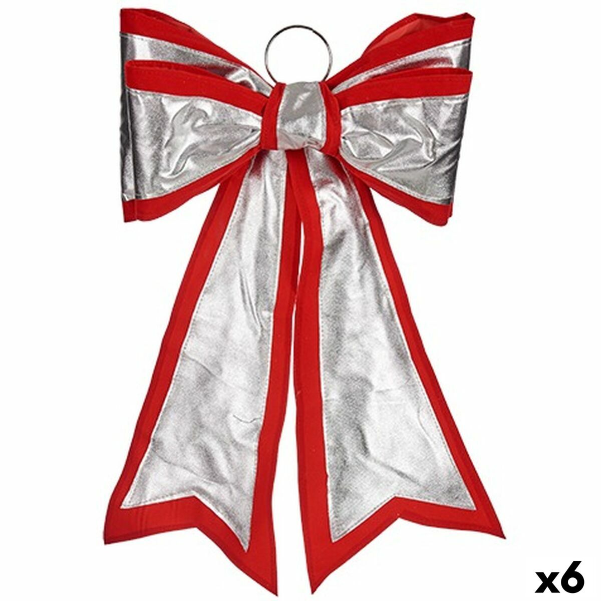 Schleife Krist+ Rot Silberfarben 40 x 60 cm Weihnachtsschmuck (6 Stück)