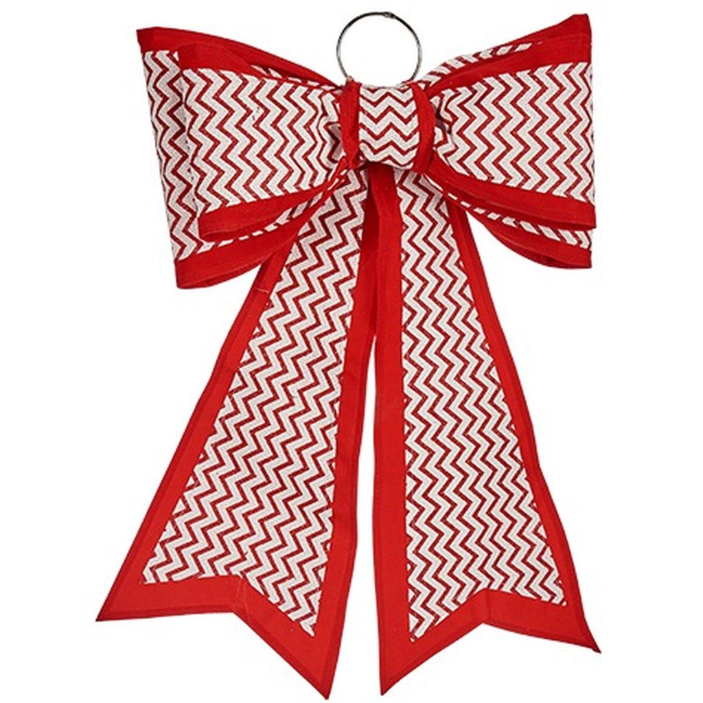 Schleife Krist+ Weiss Rot 40 x 60 cm 53 x 56 x 7,5 cm Weihnachtsschmuck (6 Stück)
