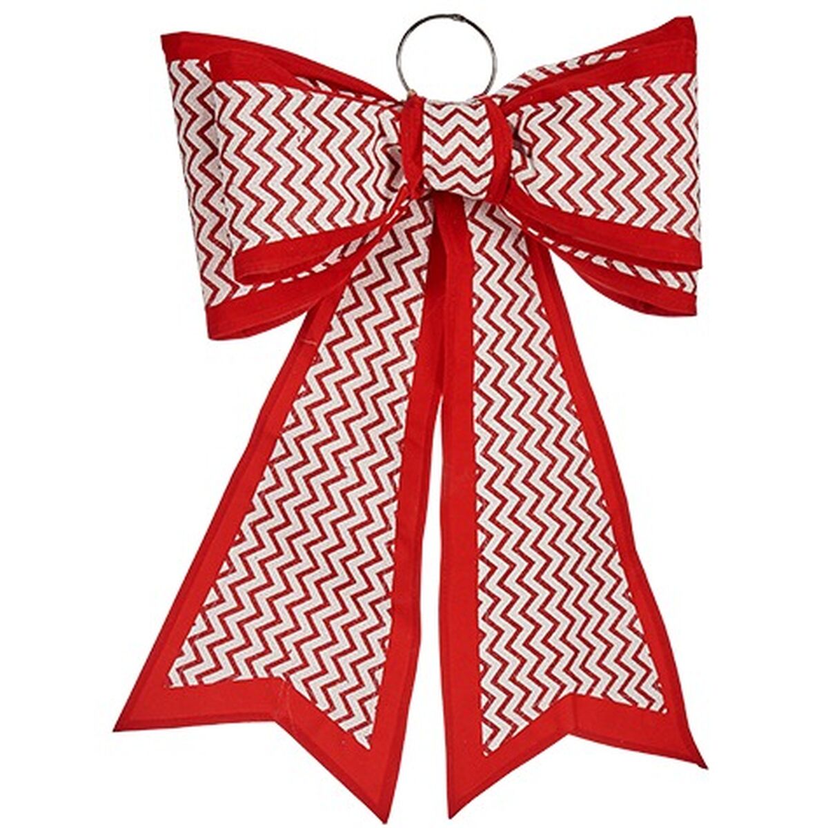Schleife Krist+ Weiss Rot 40 x 60 cm 53 x 56 x 7,5 cm Weihnachtsschmuck (6 Stück)