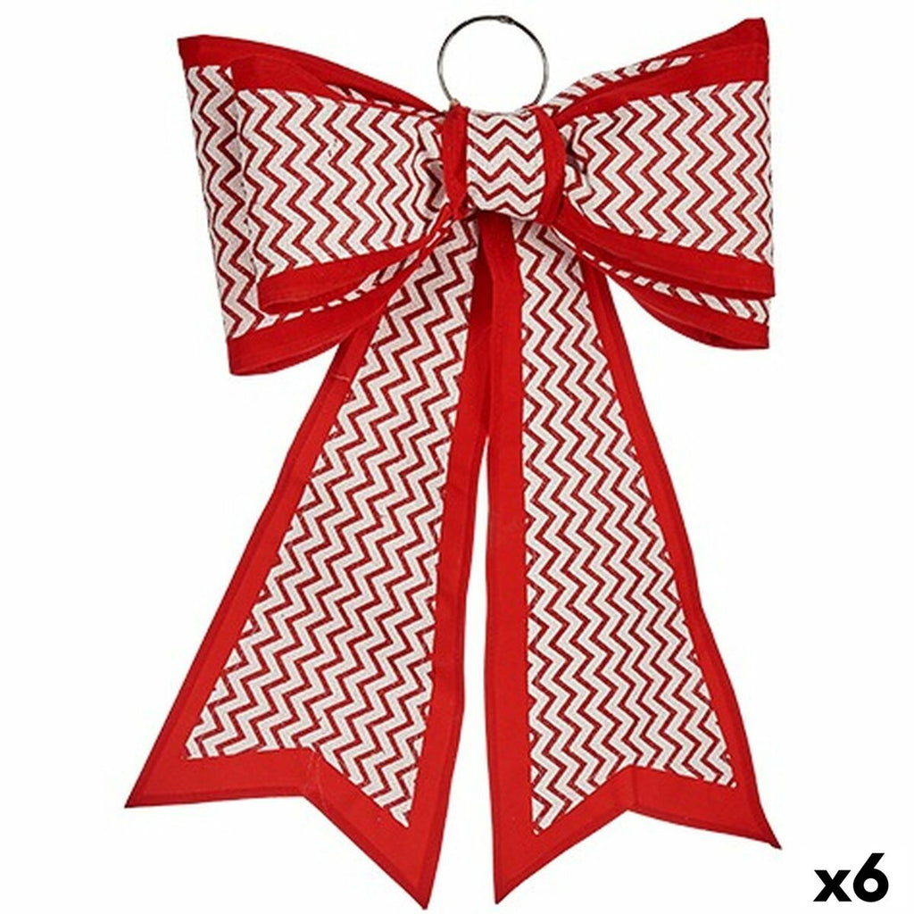 Schleife Krist+ Weiss Rot 40 x 60 cm 53 x 56 x 7,5 cm Weihnachtsschmuck (6 Stück)