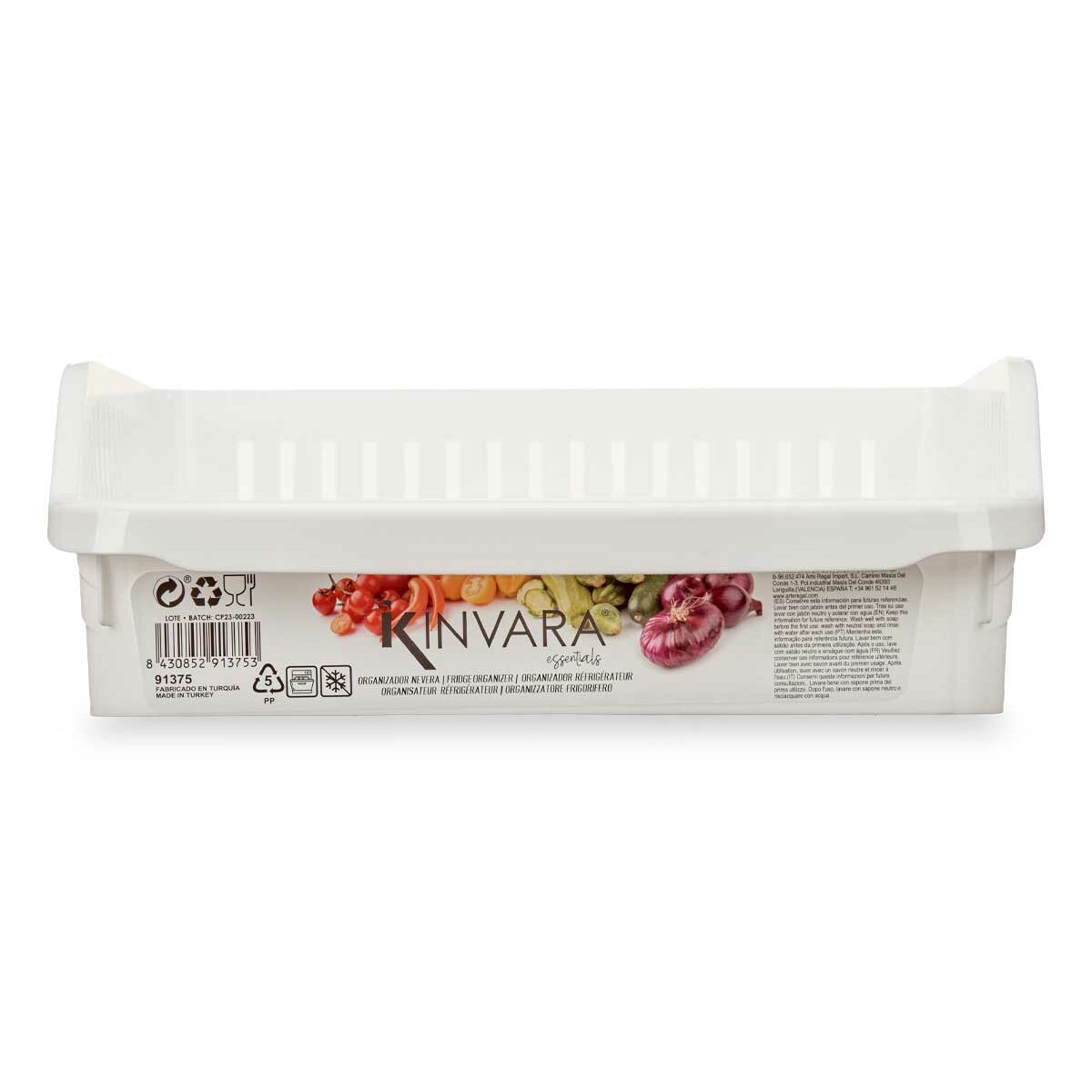 Kühlschrank Organizer Kinvara Weiss 26 x 9,3 x 30,5 cm
