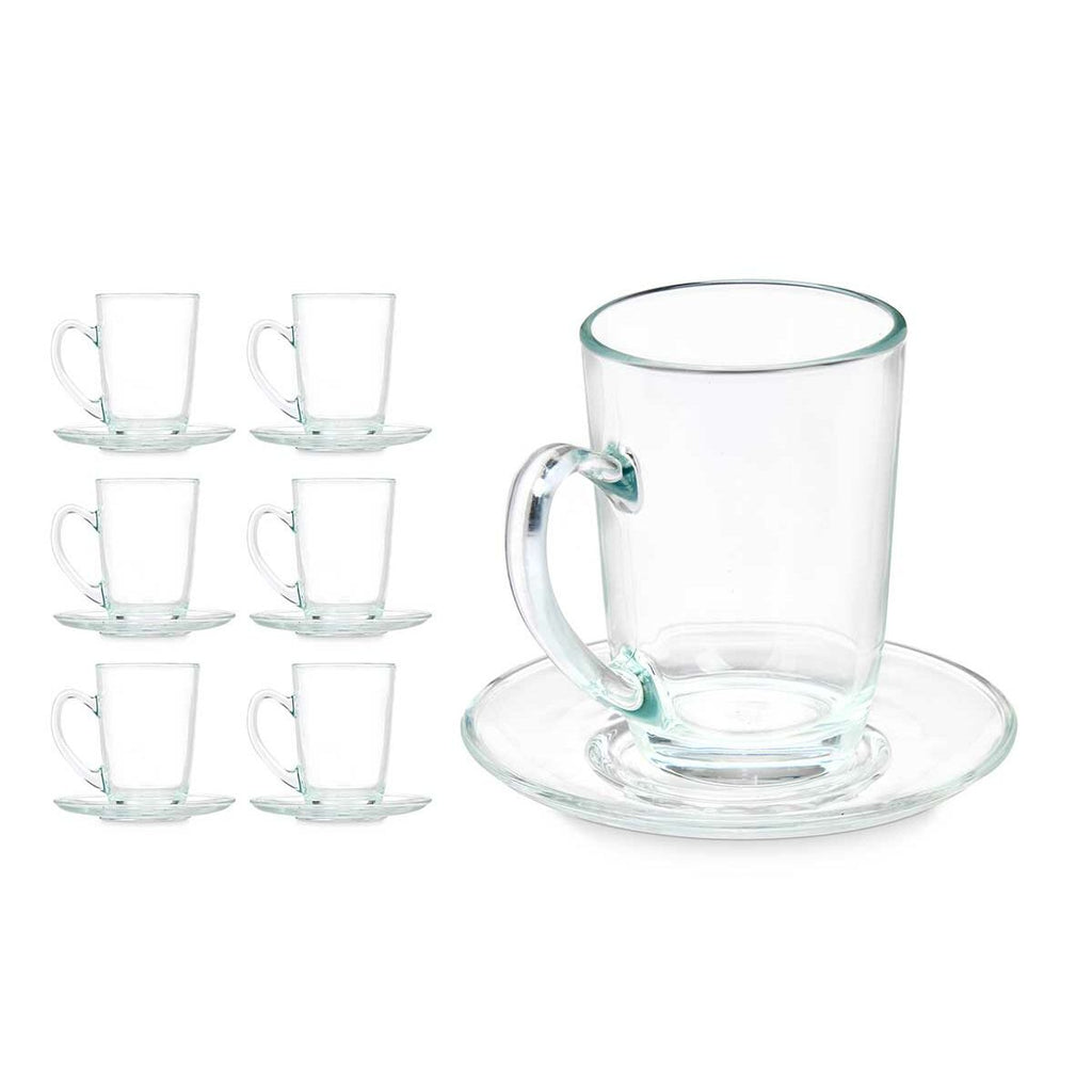 Tassen mit Untertasse «Vivalto» Glas 200 ml (6er)