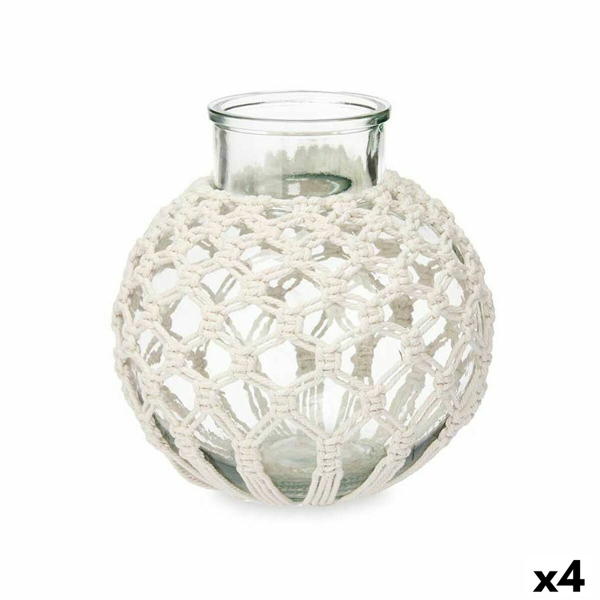 Makramee Glasvasen (4er Set) – Stilvolle Blumendeko