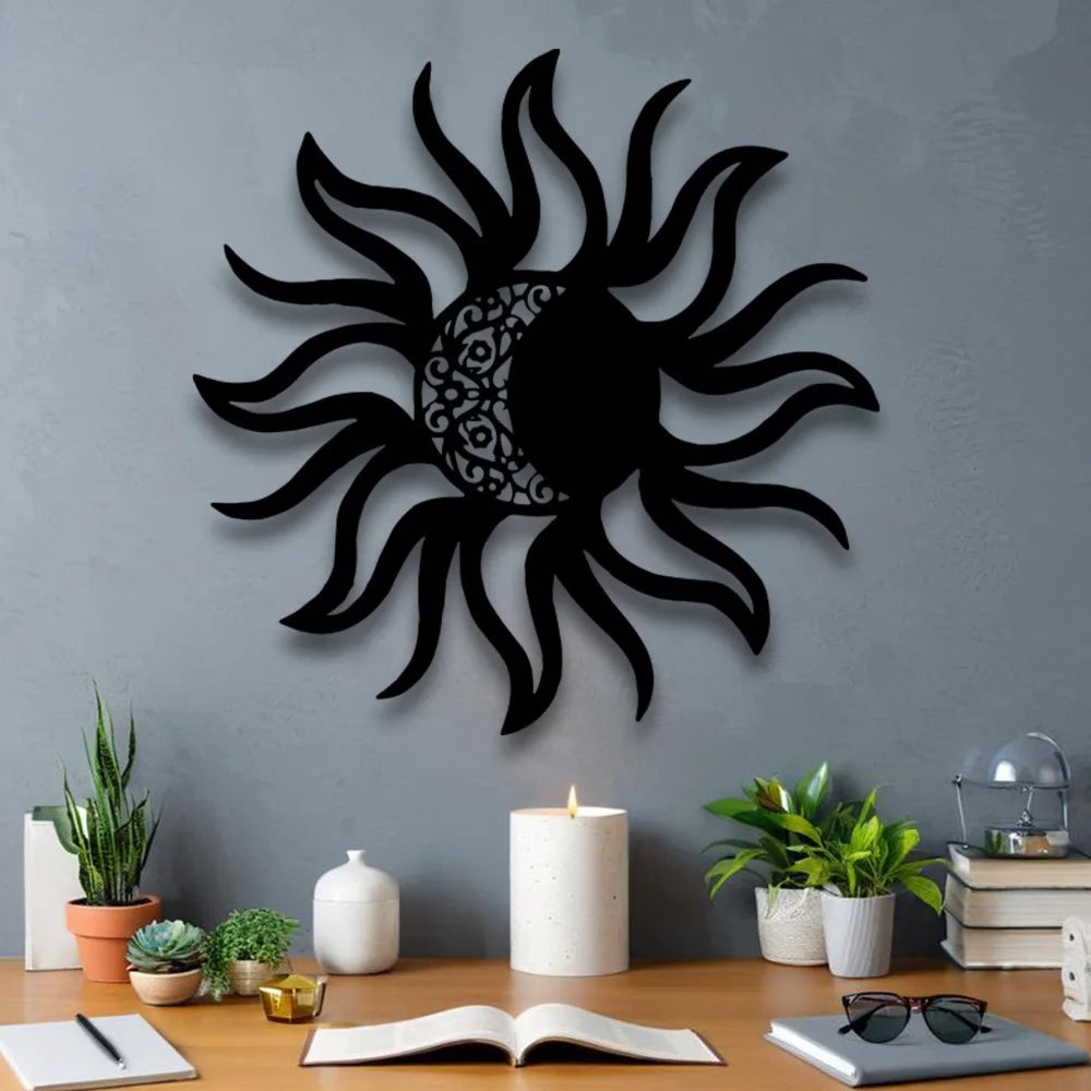Wandkunst Metall-Sonne