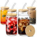 Glas-Trinkflasche · Bambusdeckel