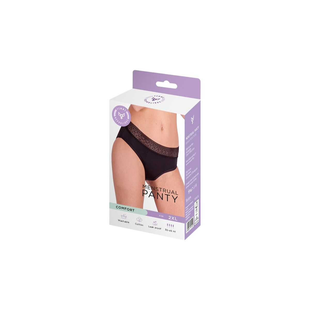 Menstruations-Slip «Femme Republique» Schwarz
