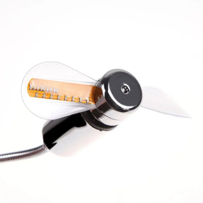 Mini-USB-Ventilator mit LED-Uhr · flexibel & leise (Schreibtisch-Gadget)