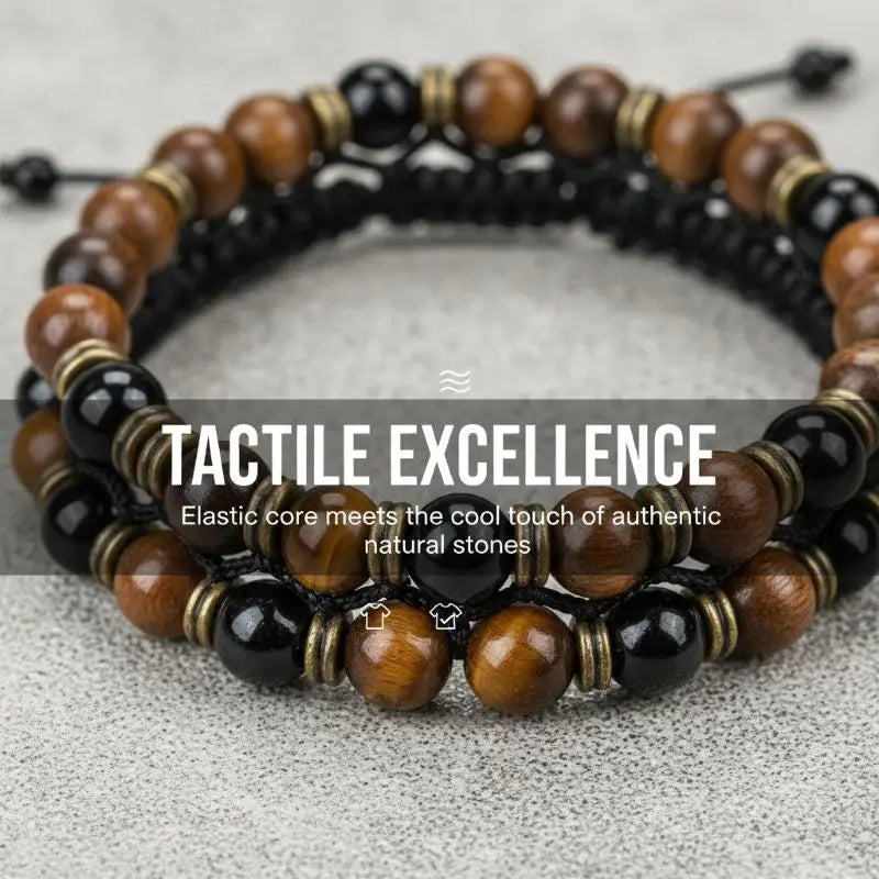 Onyx Tigerauge Hämatit Armband