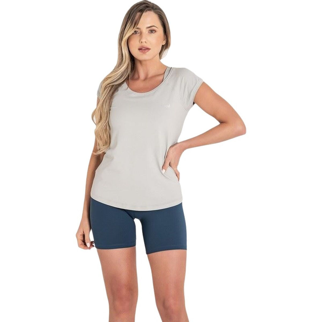 Damen Kurzarm-T-Shirt Ditchil Hellgrau Fitness