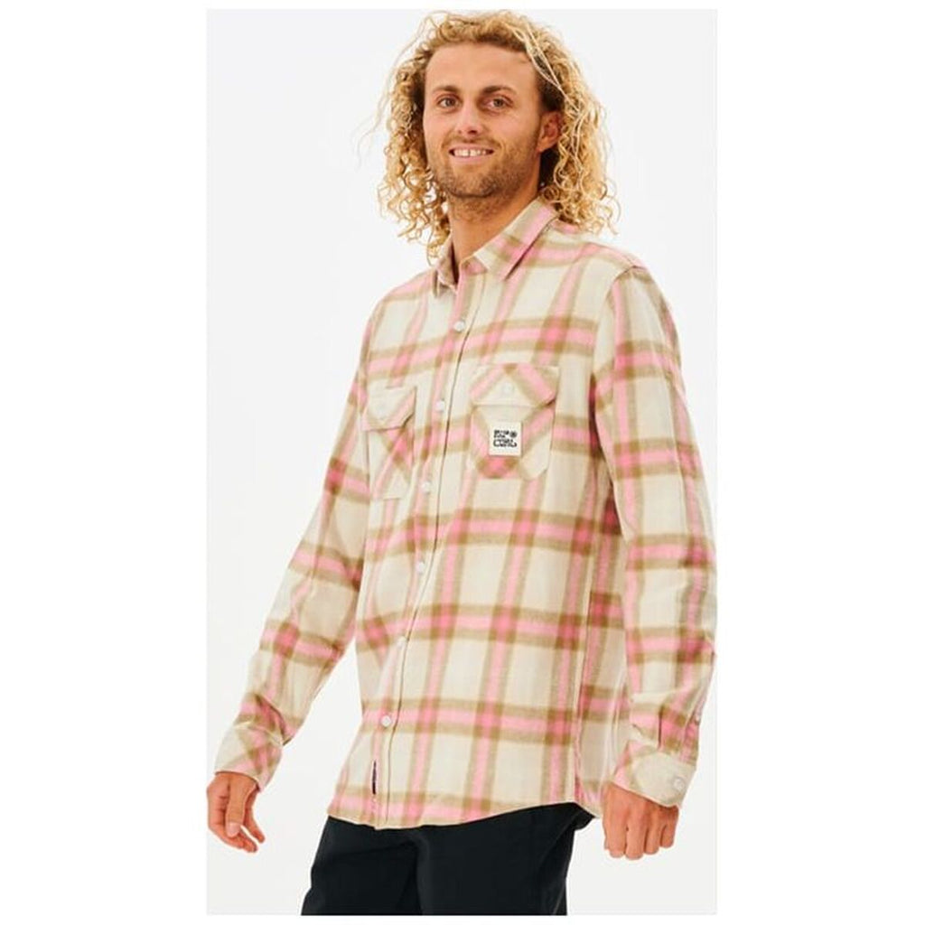 Herren Langarm-Hemd Rip Curl Salt Water Culture Beige (S)