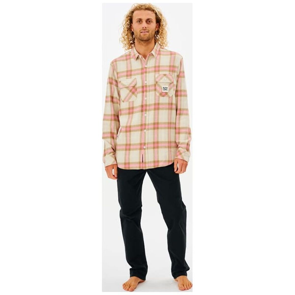 Herren Langarm-Hemd Rip Curl Salt Water Culture Beige (S)