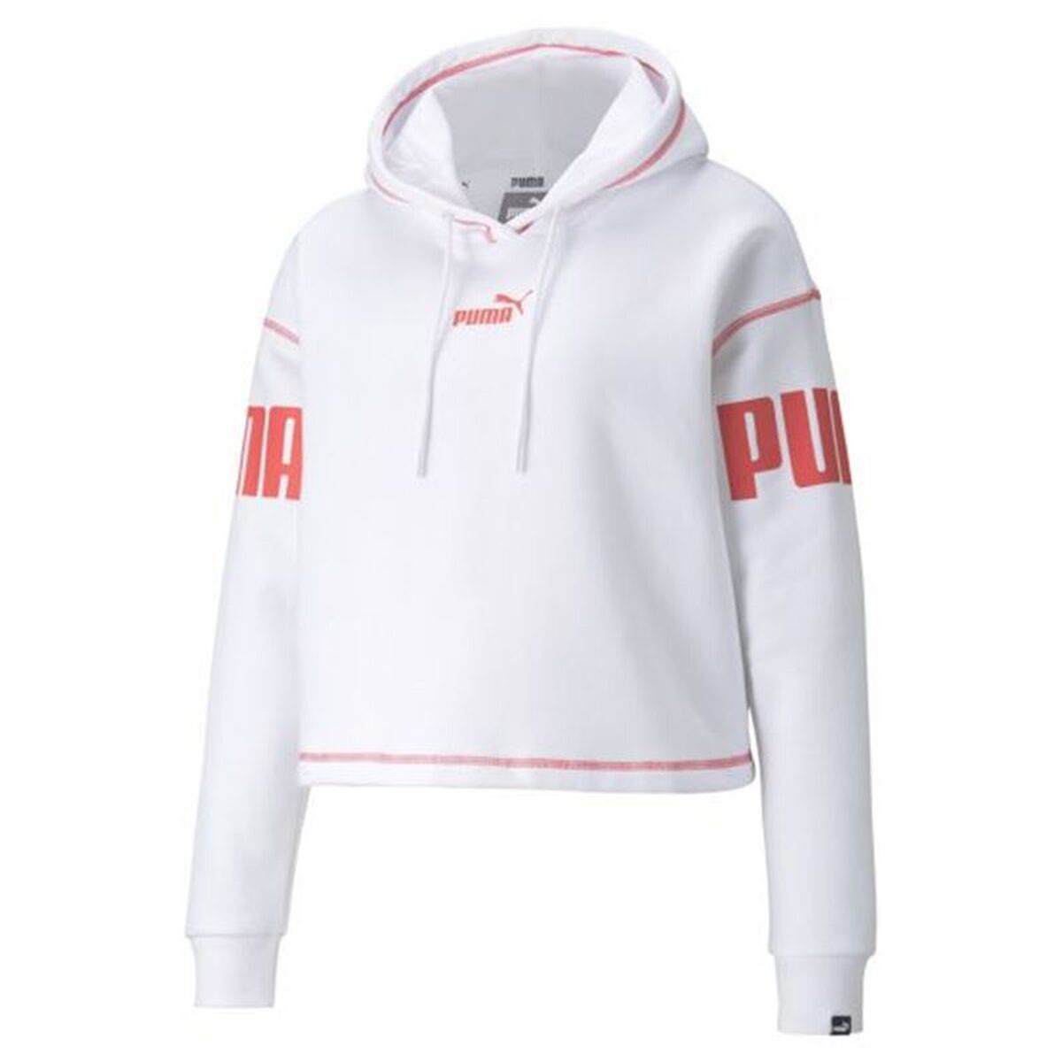 Damen Sweater mit Kapuze Puma Puma Power Hoodie Fl W Weiß