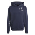 Herren Sweater mit Kapuze Adidas Bl Fl Hd Q3 Fl Marineblau
