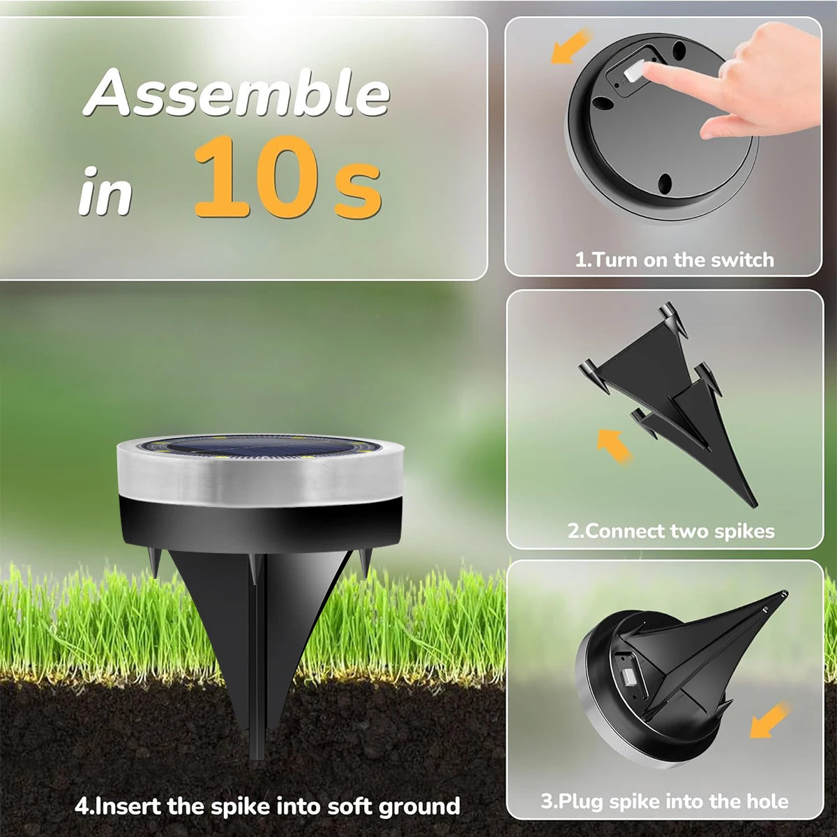 Solar-Gartenleuchten 4er-Set