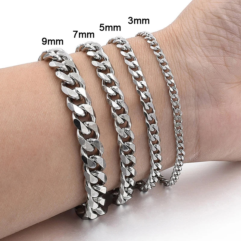 Cuban-Link Armband 5mm · Edelstahl wasserfest
