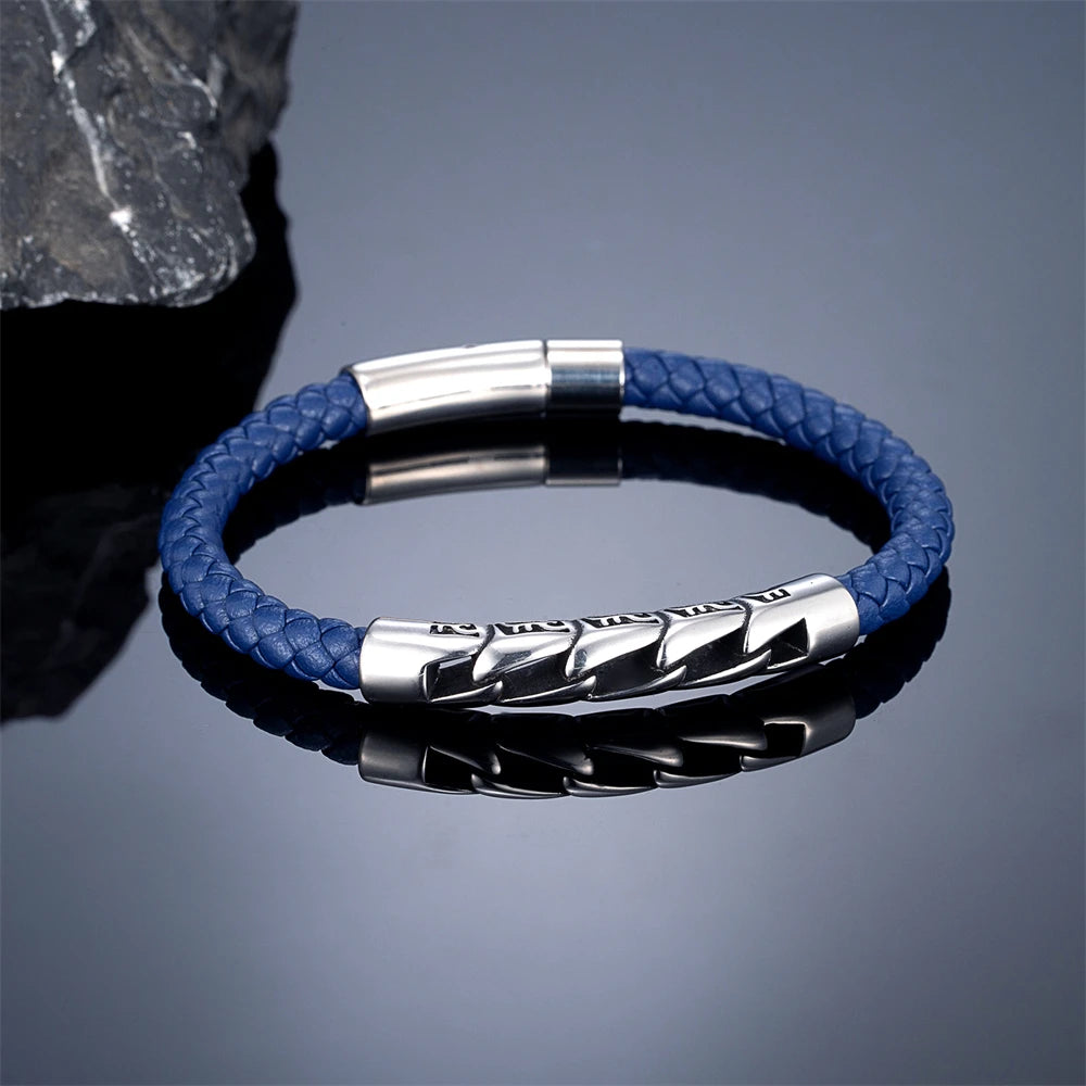 Herren Lederarmband Anker Detail