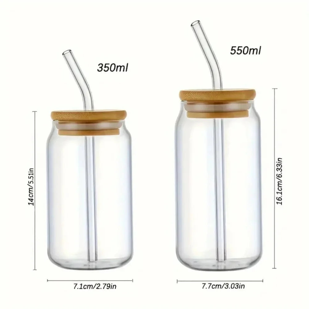 Glas-Trinkflasche · Bambusdeckel