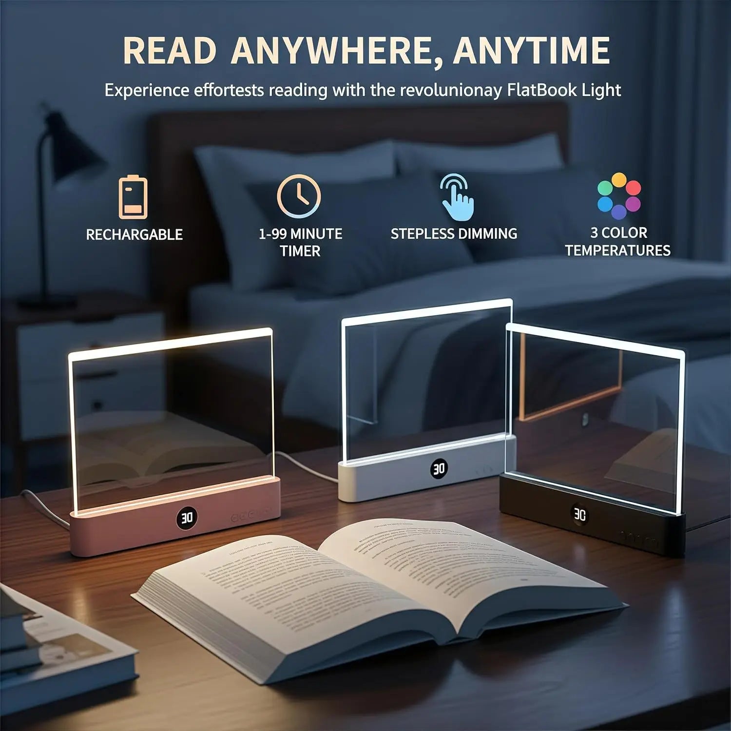 LED Schreibtischlampe dimmbar · Augenschutz, USB-C – LuxeStyle