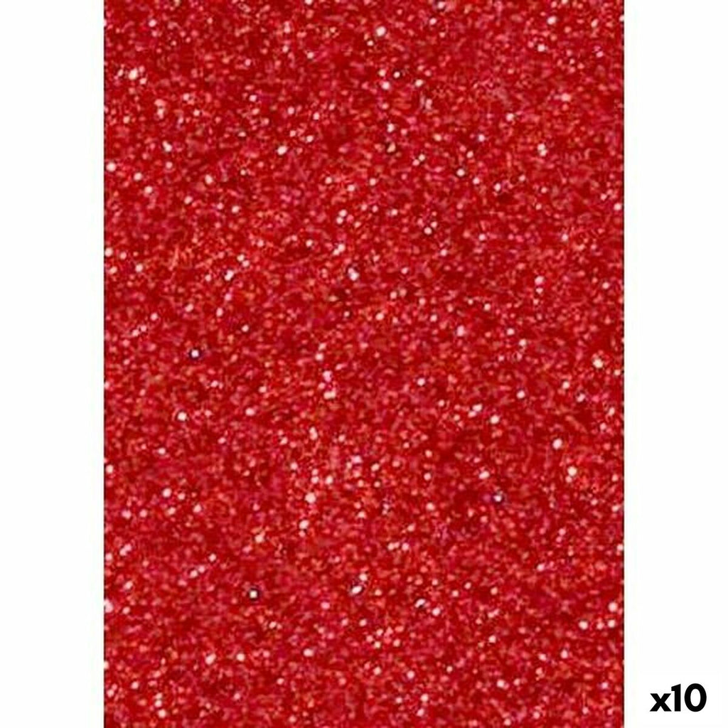 Rotes Glitzer Moosgummi (10x) – Für funkelnde Bastelideen