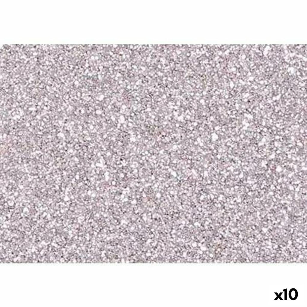 Silber Glitzer Moosgummi (10x) – Für funkelnde Bastelideen