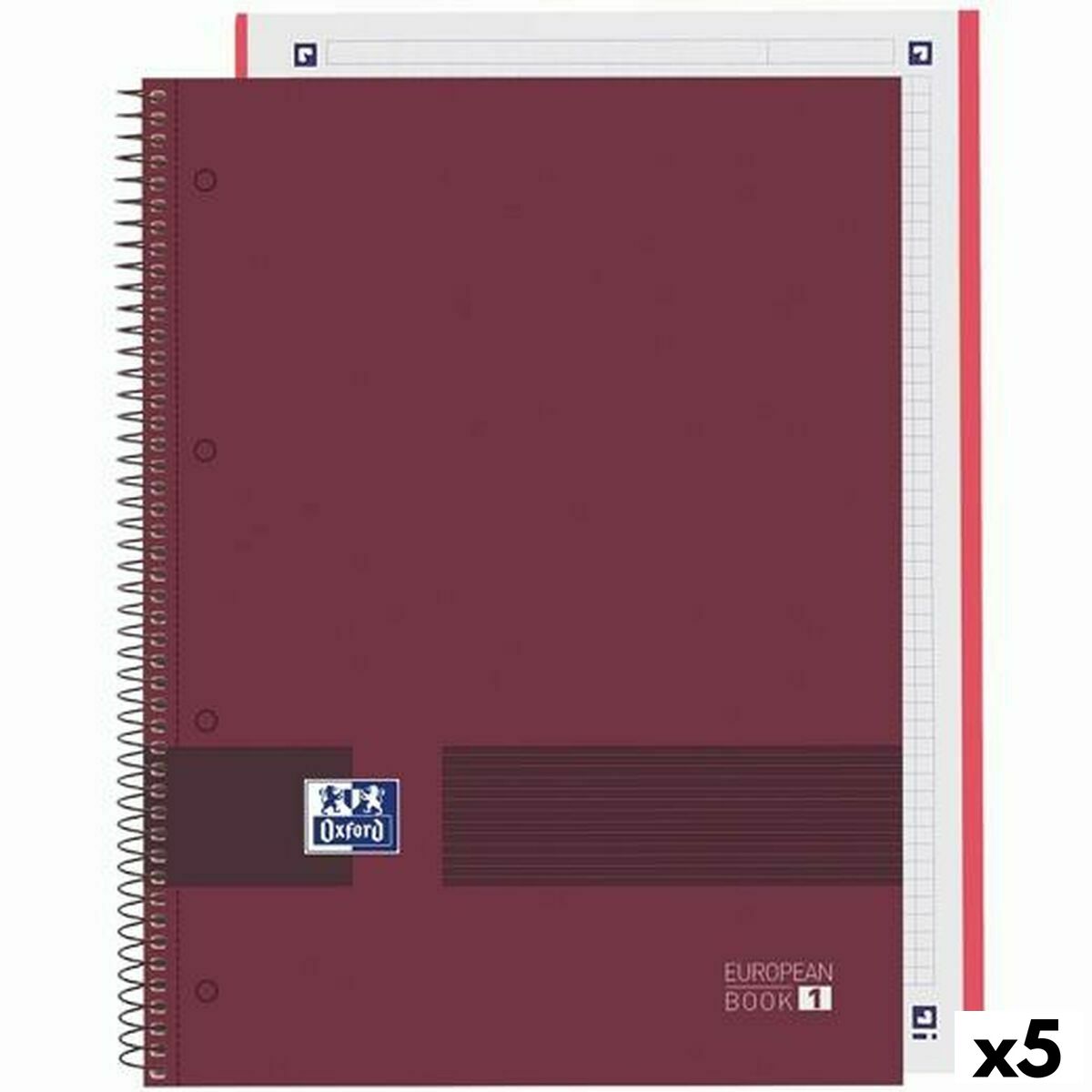 A4 Lösch-Notizbuch Burgunderrot – 5er Set für Eleganz