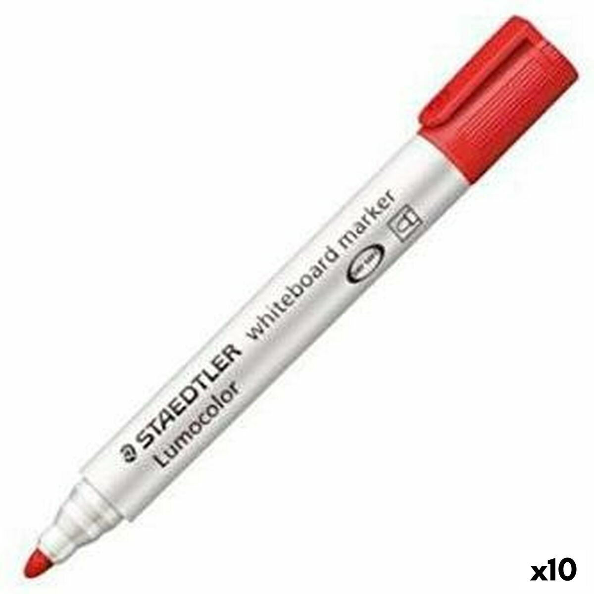 Schiefermarker Staedtler Lumocolor 351-2 Rot Weißes Brett (10 Stück)