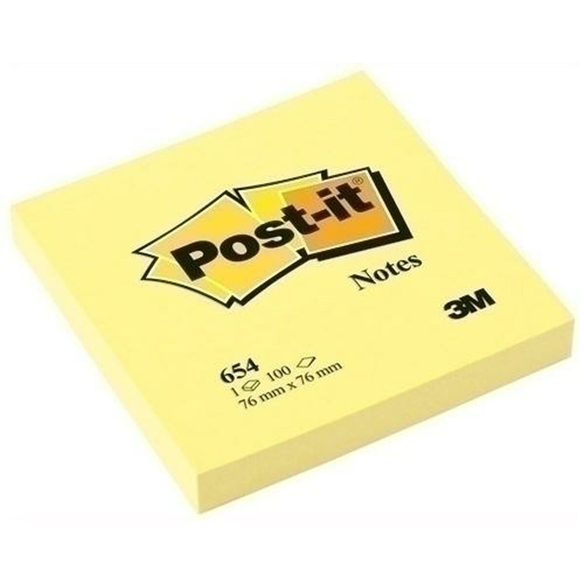 Schein Notizblock Post-it Gelb 100 Blatt 76 x 76 mm 12 Stücke (2 Stück