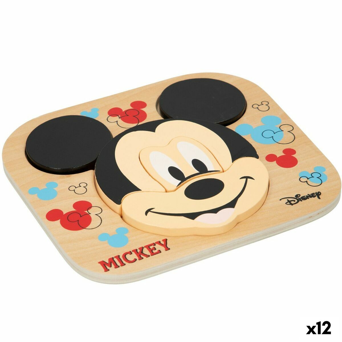 Kinder Puzzle aus Holz Disney Mickey Mouse + 12 Monate 6 Stücke (12 St